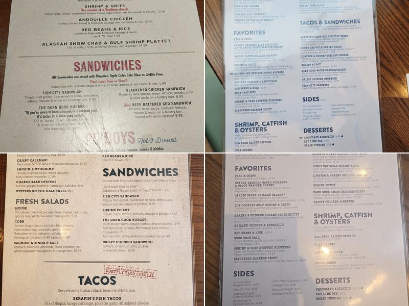 Half Shells Menu