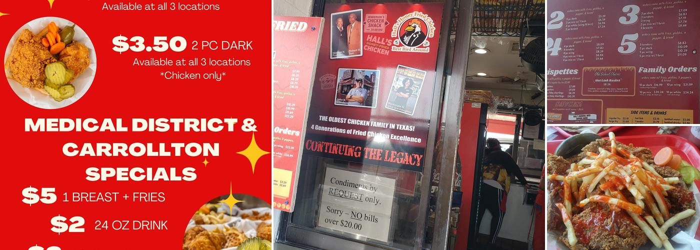 Hall's Honey-Fried Chicken Menu