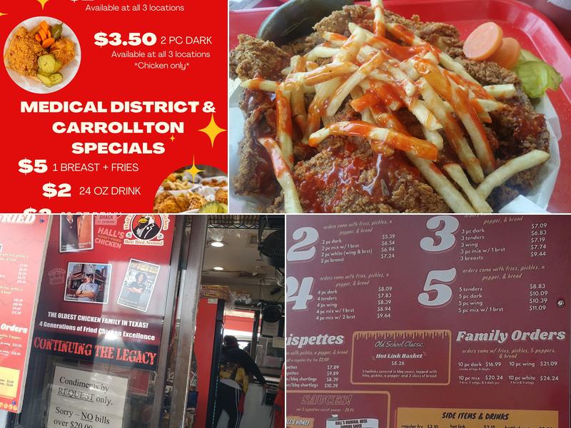 Hall's Honey-Fried Chicken Menu