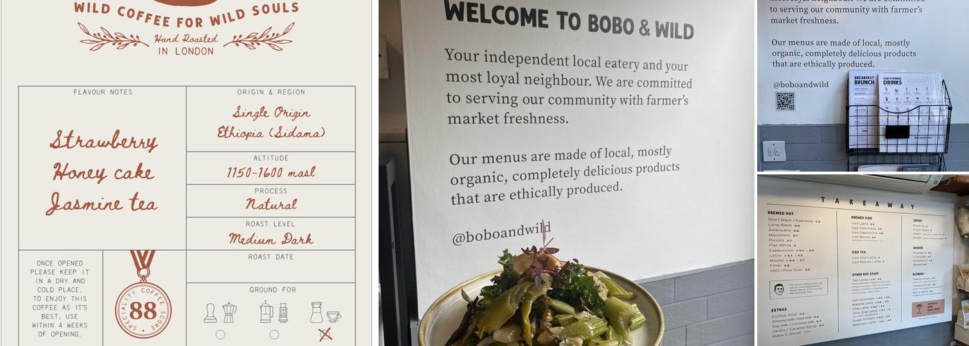 BOBO & WILD - Shoreditch Park Menu