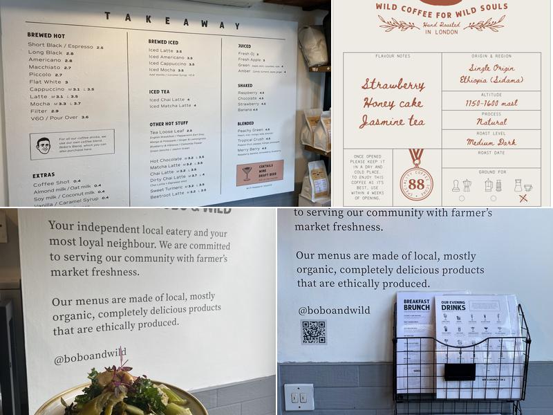 BOBO & WILD - Shoreditch Park Menu