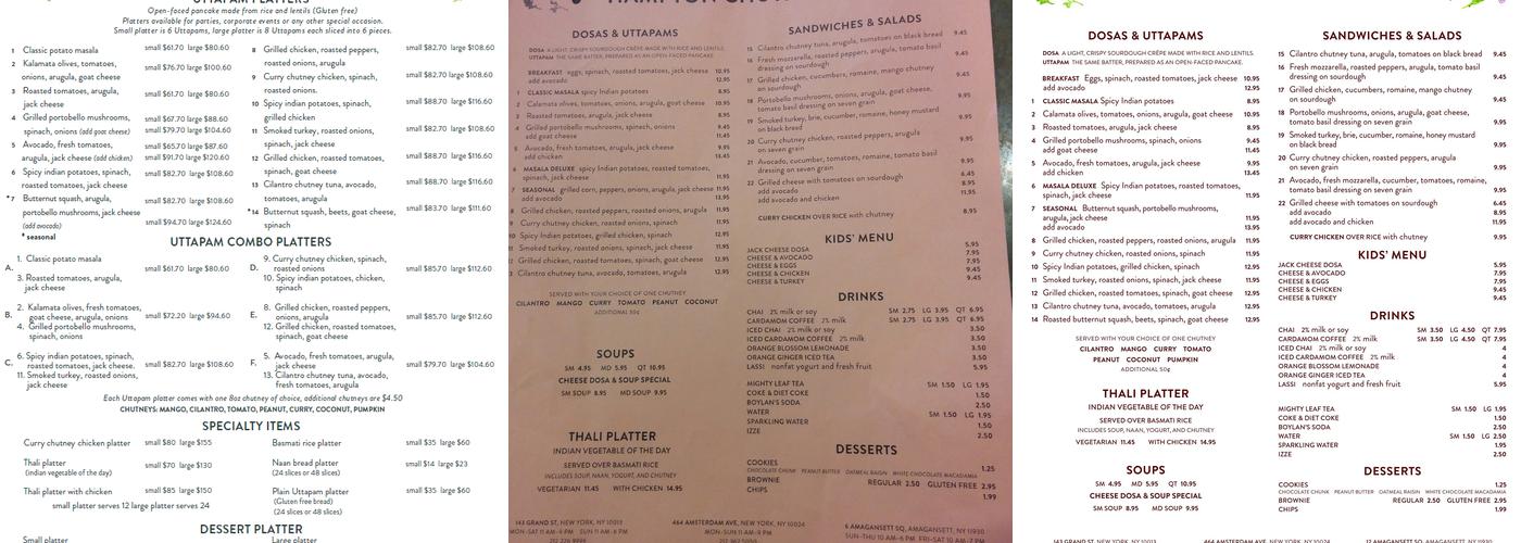 Hampton Chutney Co. Menu