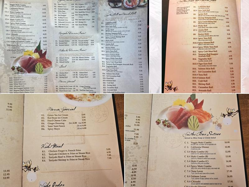Hana Sushi Menu