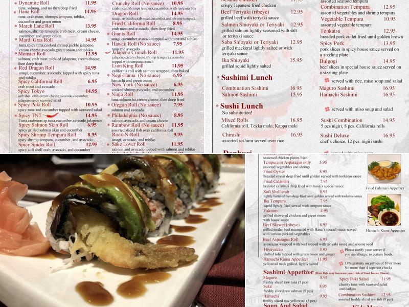 Hana Sushi Menu