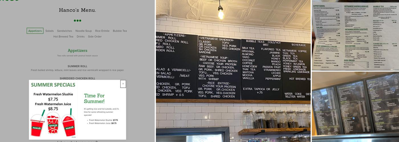 Hanco's Menu