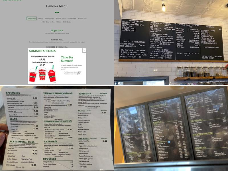 Hanco's Menu