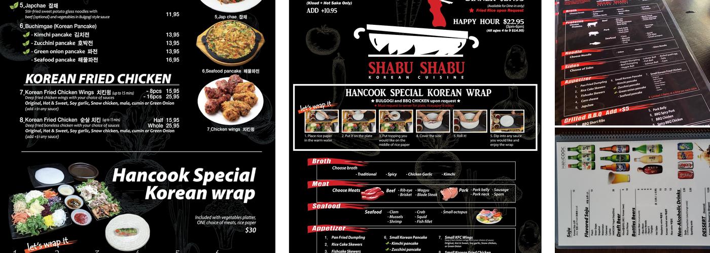 Hancook Menu