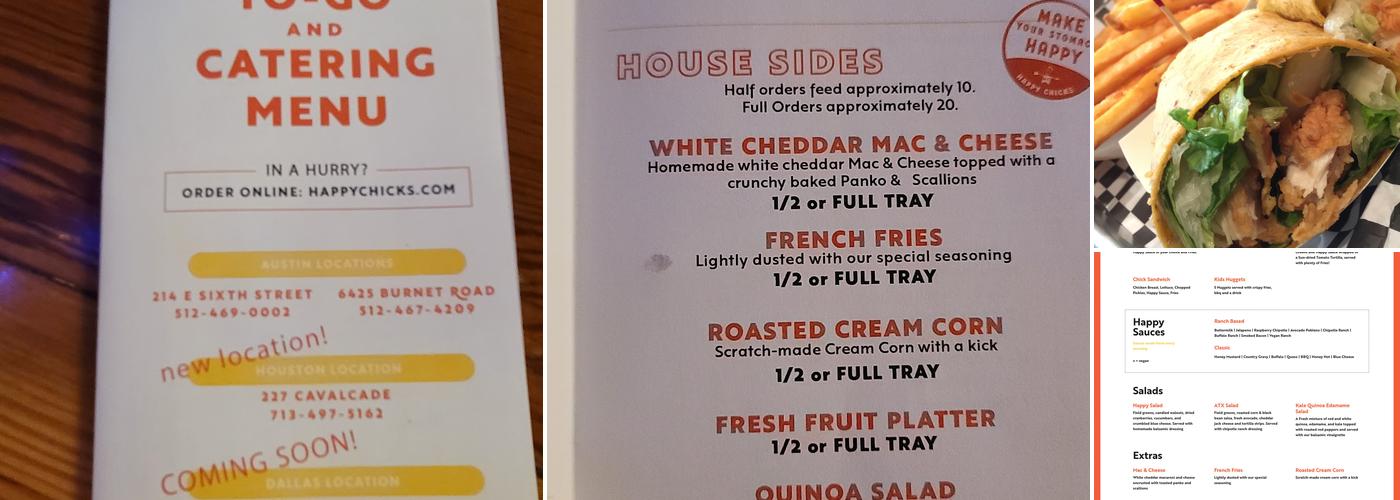 Happy Chicks Menu