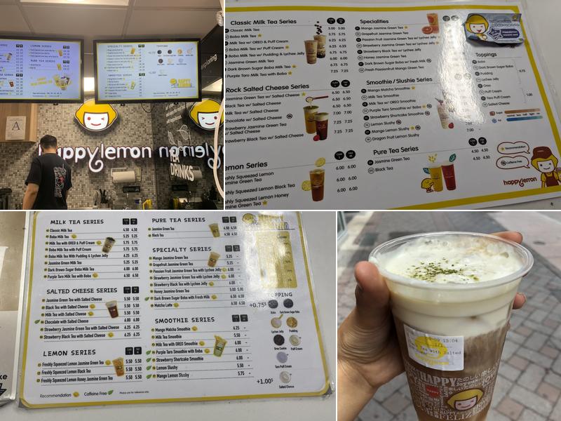 Happy Lemon Boston Menu