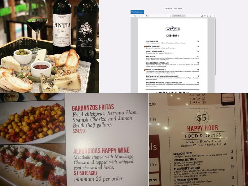 Happy Wine in the Grove Menu