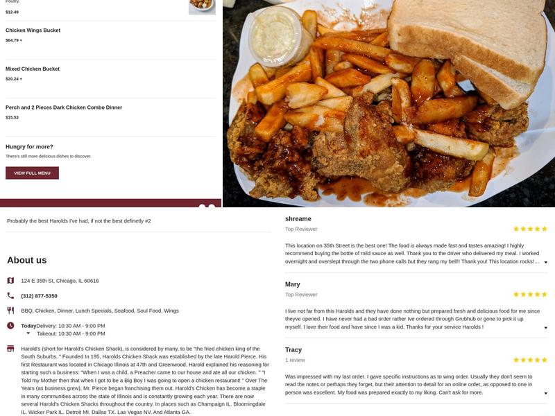 Harold's Chicken #88 Menu