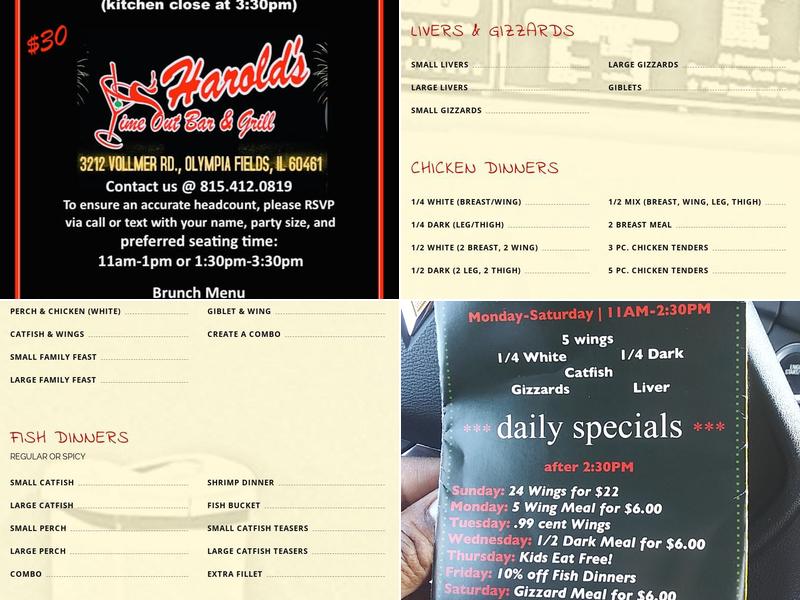 Harold's Chicken of South Holland Menu