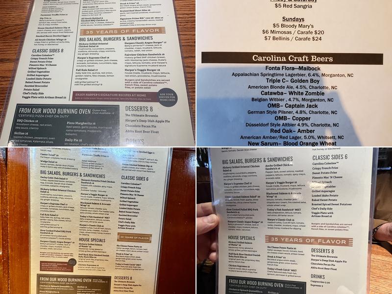 Harper's Restaurant Charlotte Menu