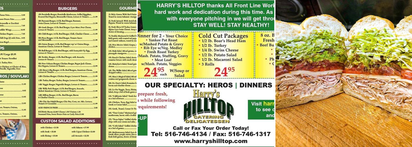 Harry's Hilltop Menu