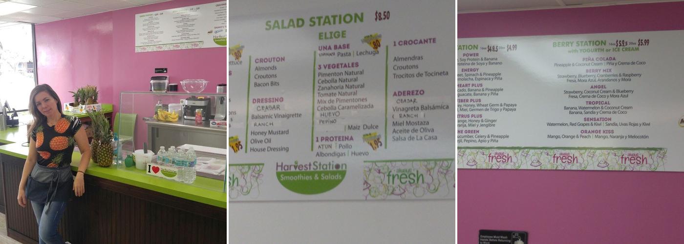 Harvest Station - smoothies and salads Menu