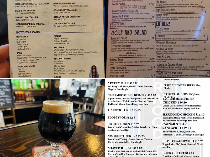 Harwood Tavern Menu
