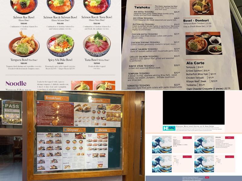 Hatsuhana Japanese Restaurant Menu