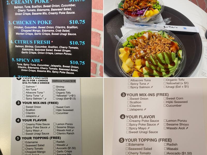 Hawaii Poke Bowl Menu