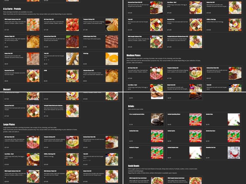 Hawaiian Express Menu