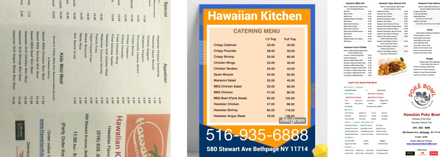 Hawaiian kitchen Menu