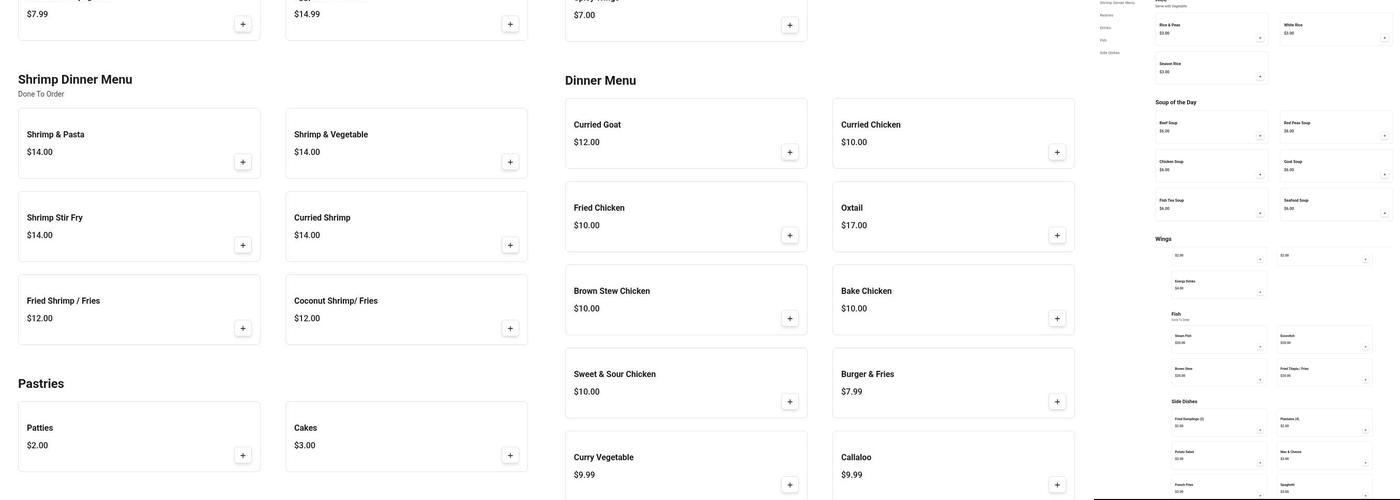 Hazel's Caribbean Spot Menu