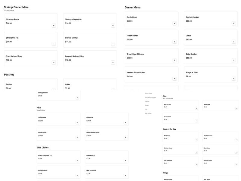 Hazel's Caribbean Spot Menu