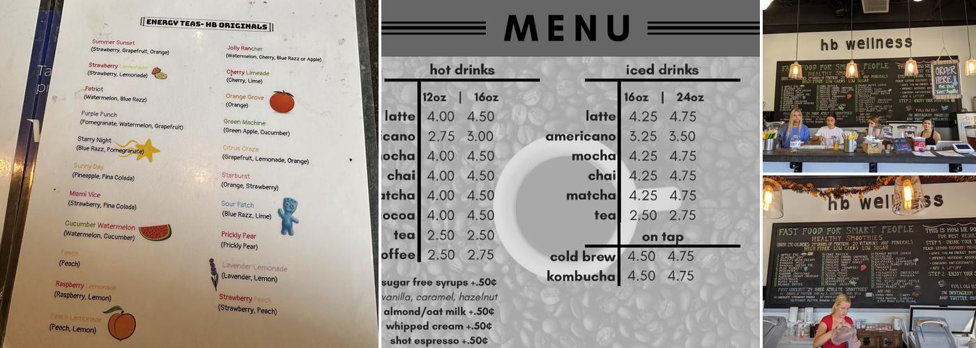 HB Wellness Menu