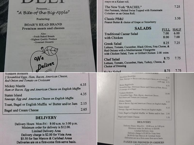 Hello Deli Menu