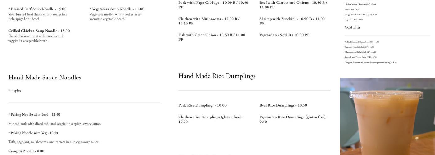 Hello Dumpling Menu