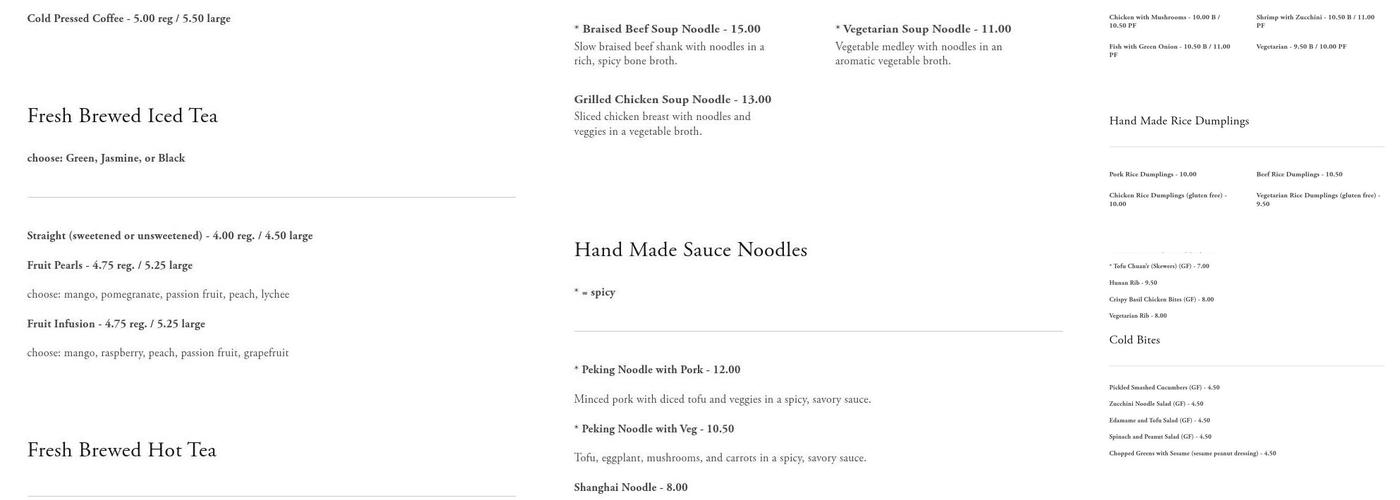 Hello Dumpling Menu