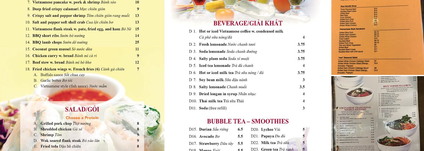 Hello Saigon Menu