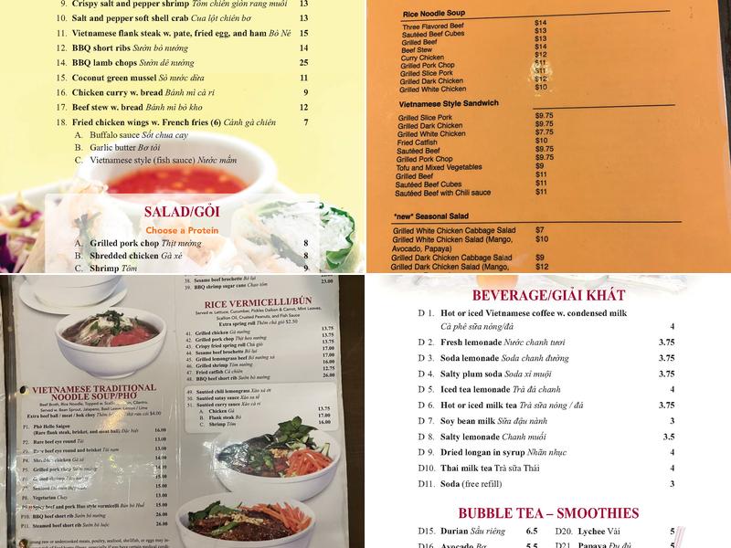 Hello Saigon Menu