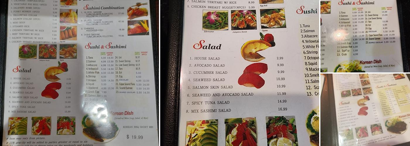 Hello Sushi Menu
