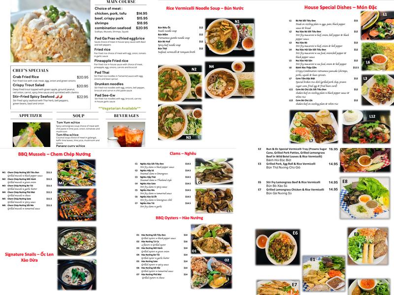 Bun & Oc Everett Menu