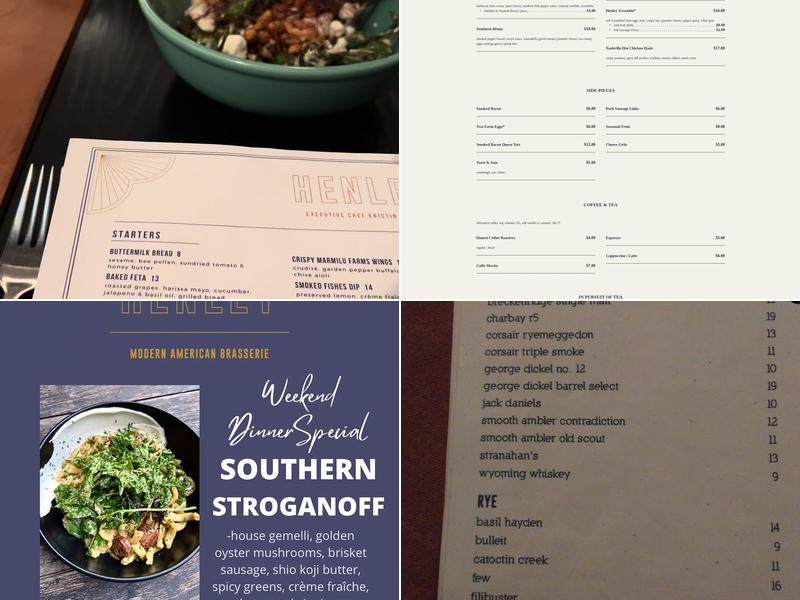 Henley Menu