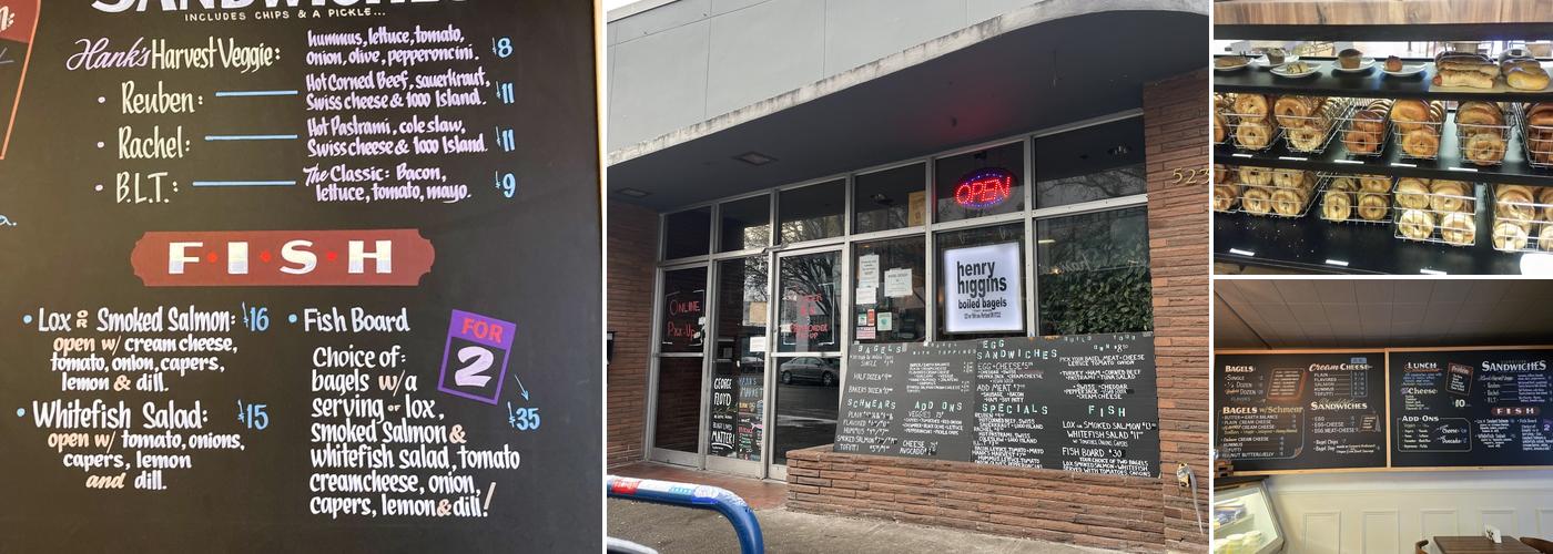 Henry Higgins Boiled Bagels Menu