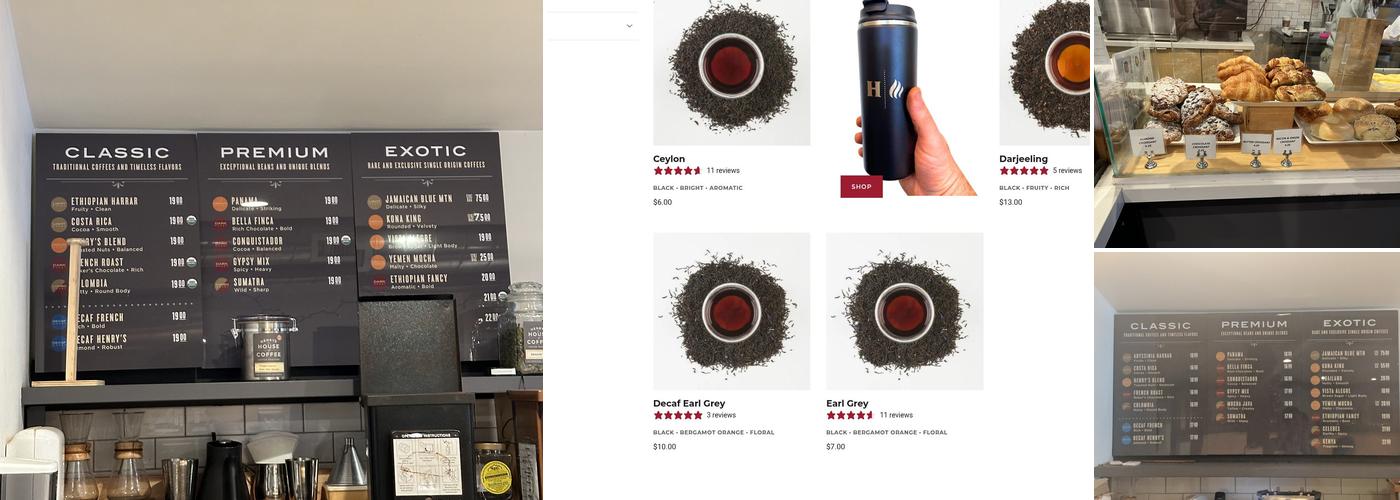 Henry's House of Coffee Menu