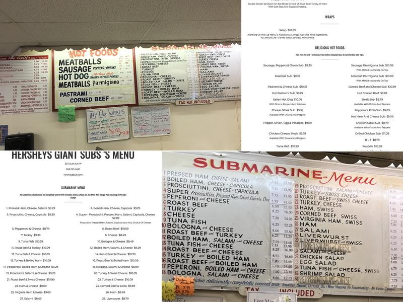 Hershey's Subs Deli & Catering Menu