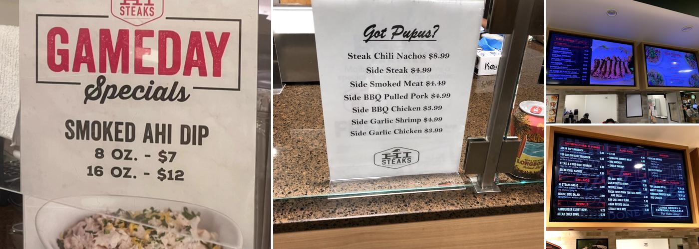 HI Steaks Ala Moana Menu