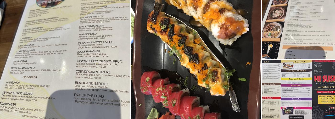 Hi Sushi Menu