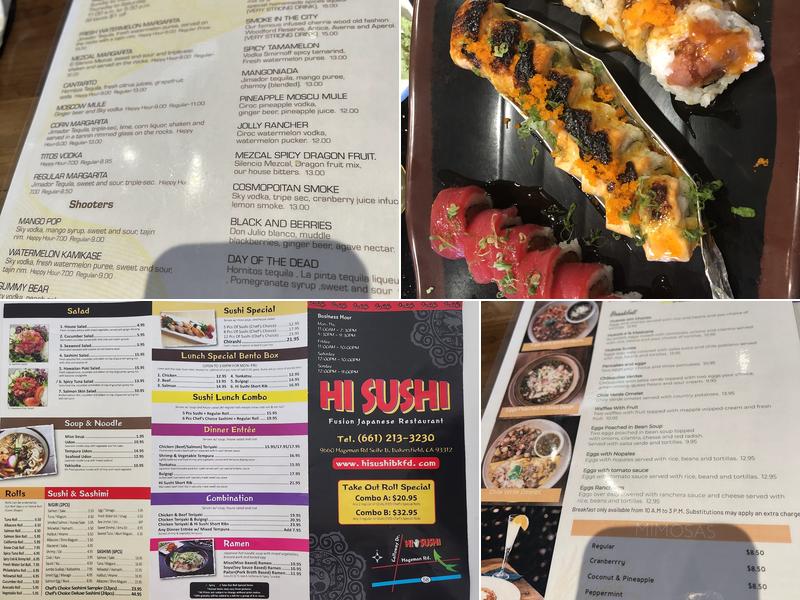 Hi Sushi Menu