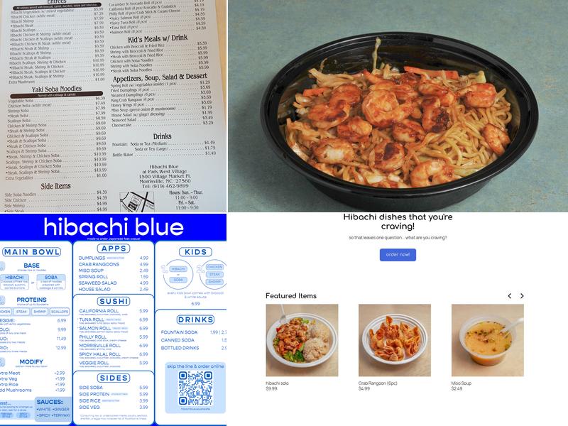 Hibachi Blue Japanese Fusion Restaurant Menu