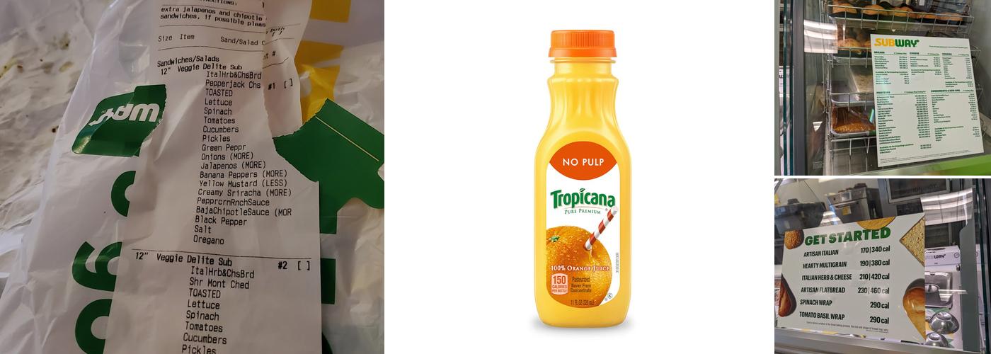 Subway Menu