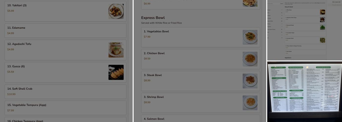 Hibachi Express Menu