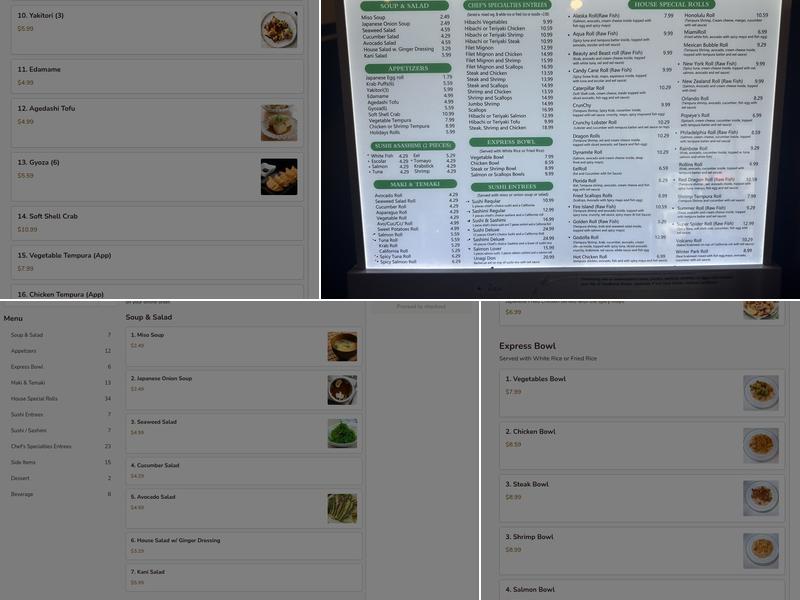 Hibachi Express Menu