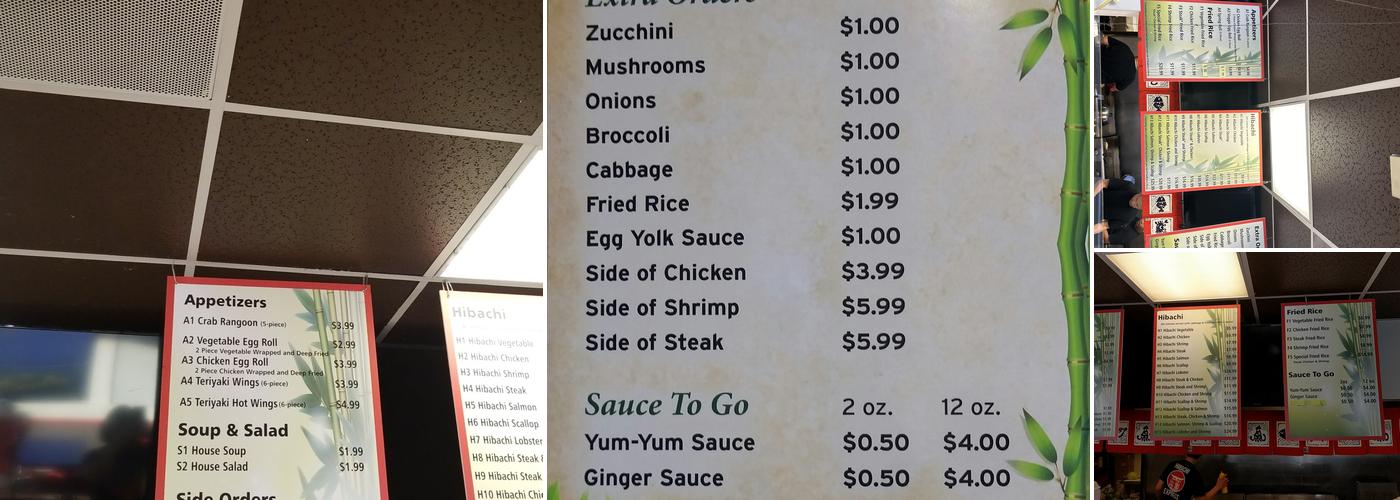 Hibachi Express Menu