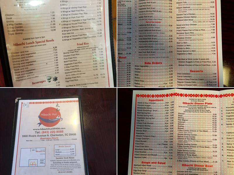 Hibachi Hut Menu