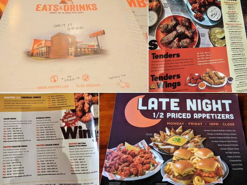 Hooters Menu