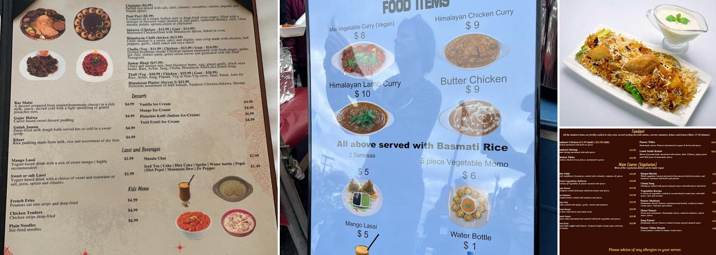 Himalayan Restaurant Menu