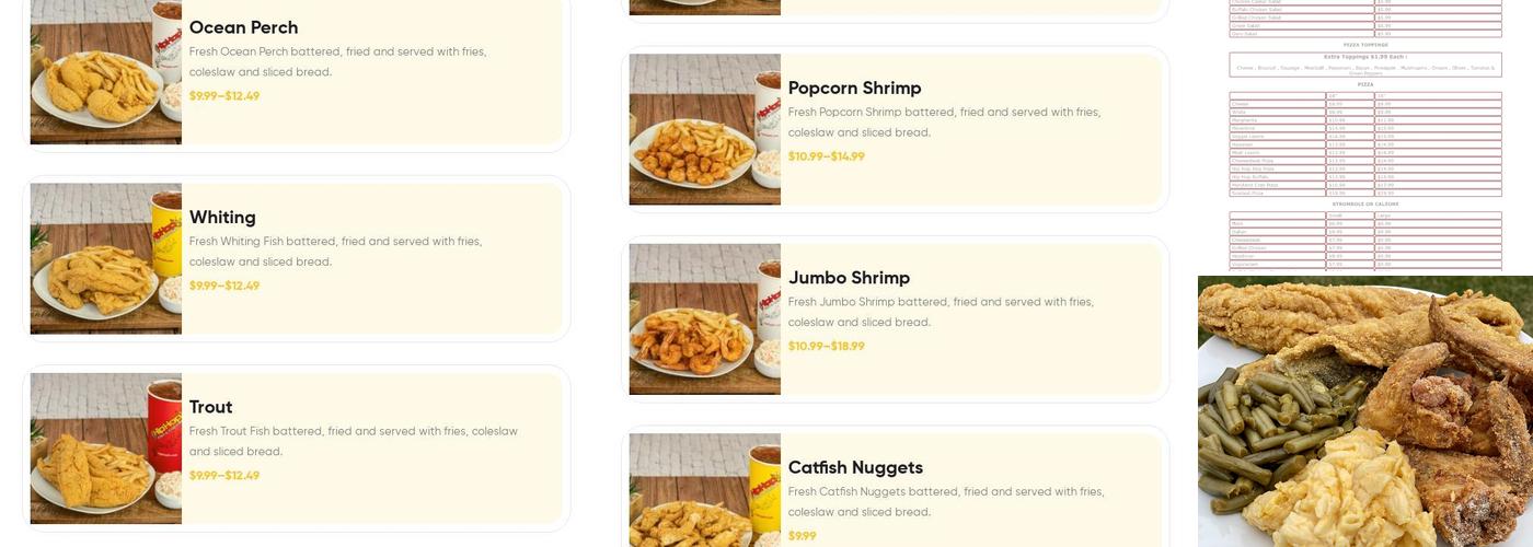 Hip Hop Fish & Chicken Menu